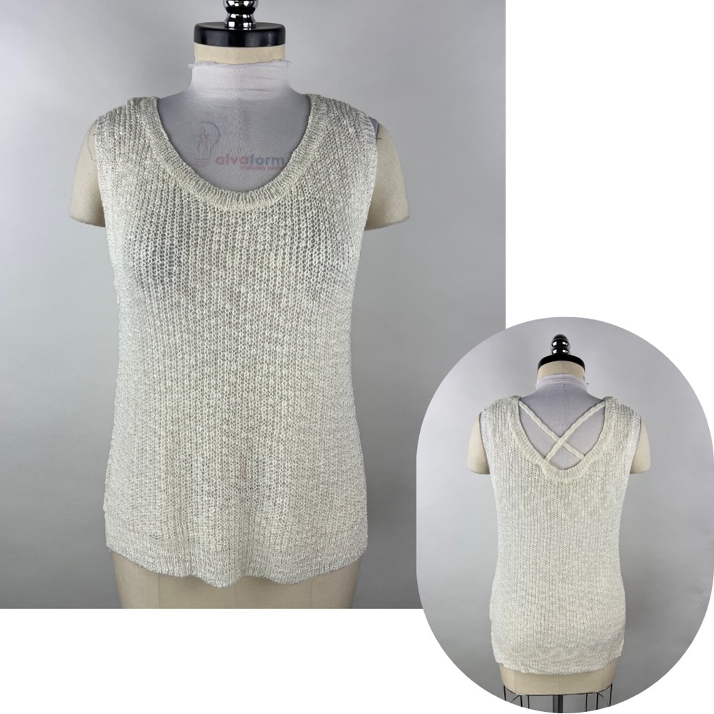 💚 3466. Sheer Knit Lattice Vest